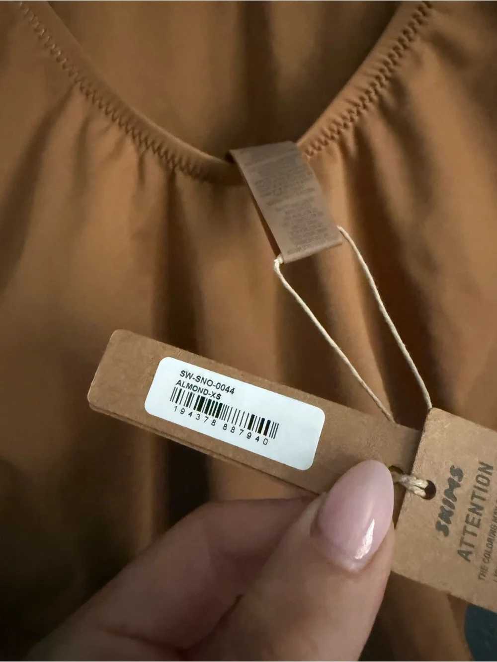 SKIMS • NWT Scoop Neck One-Piece Swimsuit in almond brown XS